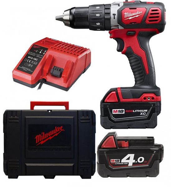 Milwaukee M18 BPD-402C 18V Li-Ion Accu Klopboor-/schroefmachine Set (2x 4.0Ah Accu) In Koffer EAN: 4002395003174