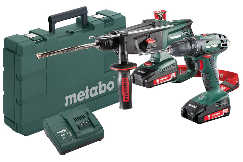 Metabo Combo Set 2.3.2 18V Li-Ion Accu Combihamer (KHA 18 LTX)&Boor-/schroefmachine (BS18) Combiset (2x 2.0Ah Accu) In Koffer