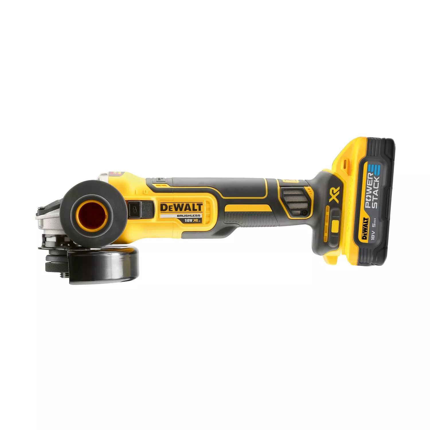 DeWALT DCG405H2T-QW accu haakse slijper met 2x 5.0 Ah PowerStack accu 18V Li-ion