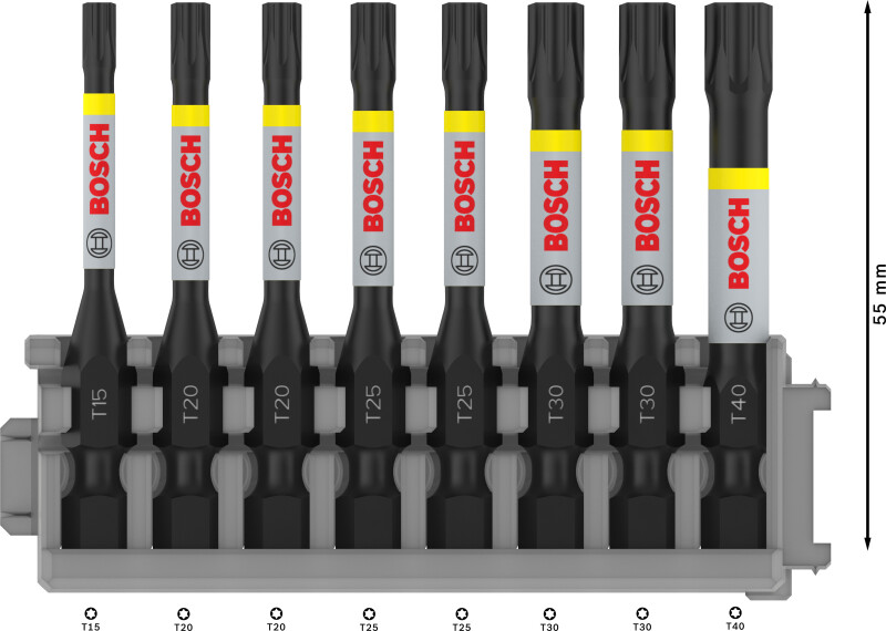 Bosch 2608522329 8 Delige Impact Control Bits - T15 / T20 / T25 / T30 / T40 - Detailed view of the product