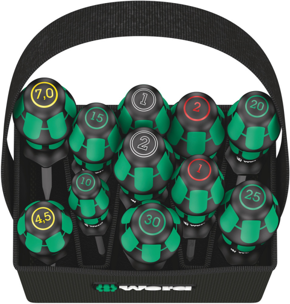 Wera 05004313001 Kraftform 2go 300 11-delige Schroevendraaierset In Draagtas - Detailed view of the product