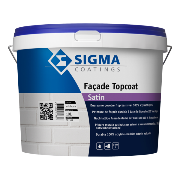 sigma facade topcoat satin wit 10 ltr