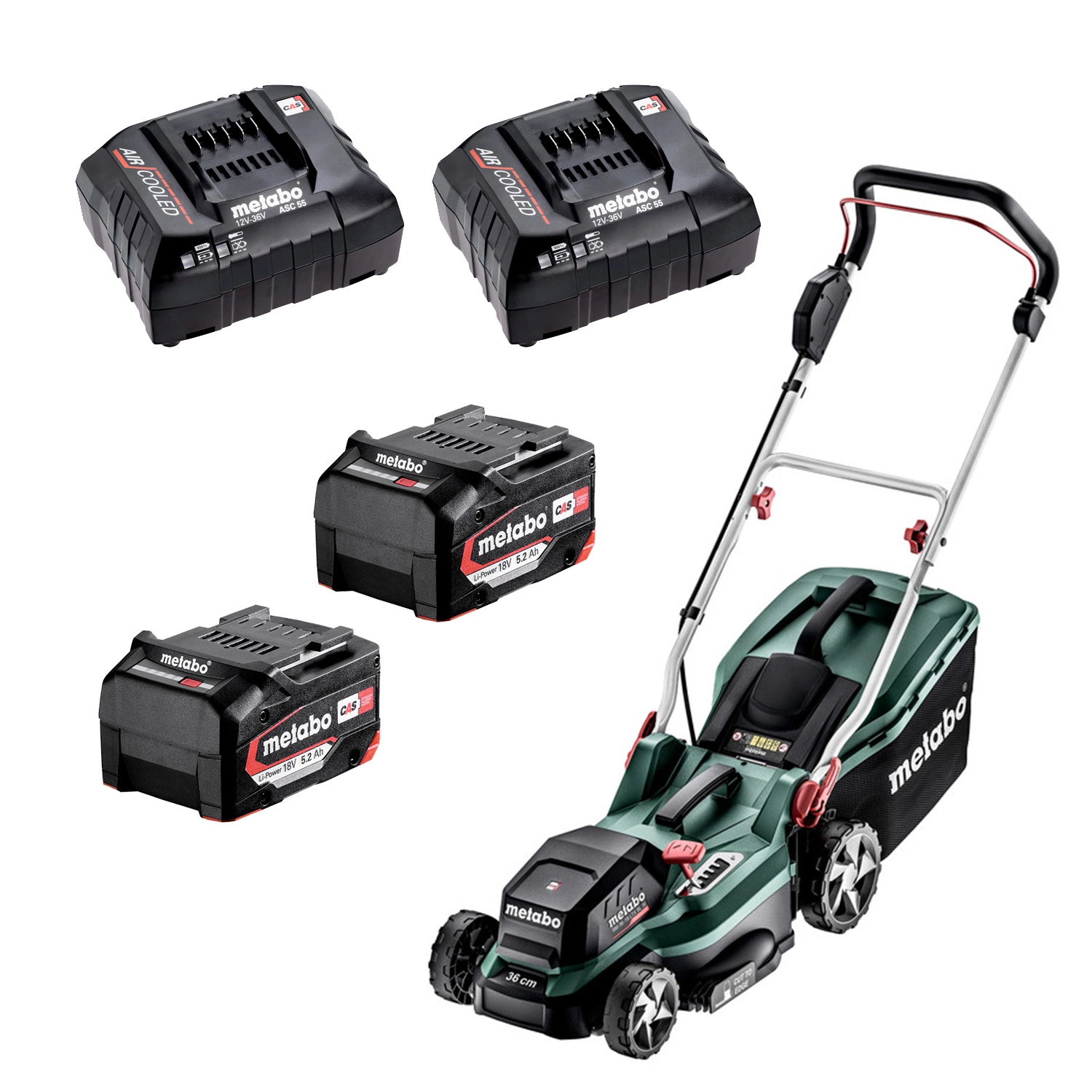 Metabo RM 36-18 LTX BL 36 18V Li-Ion Accu-grasmaaier Set (2x 5.2Ah) - 36cm