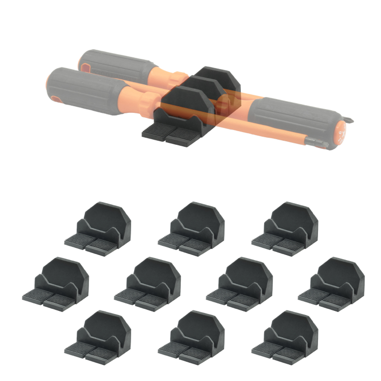 StealthMounts DHSP-SD-10 Drawer Hive Schroevendraaierhouder Voor Ladekast - Zwart - 10 Stuks