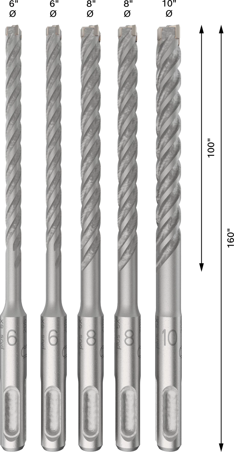 Bosch 2608833911 PRO Hamerboorset SDS Plus-5X - 6/6/8/8/10mm (5 Stuks) thumbnail 4