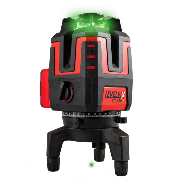 Levelfix CCL680G Kruislijnlaser 360° Set In Koffer - Groen - 40m - 360° Horizontaal + 4 Verticaal Lijnen - IP54 - Detailed view of the product