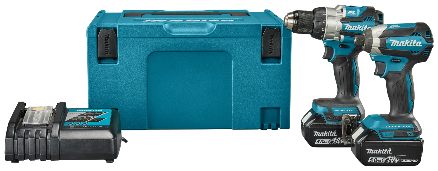 Makita DLX2507TJ 18V Li-ion Accu Klopboor- /schroefmachine (DHP489)&Slagschroevendraaier (DTD153) Combiset (2x 5.0Ah Accu) In Mbox
