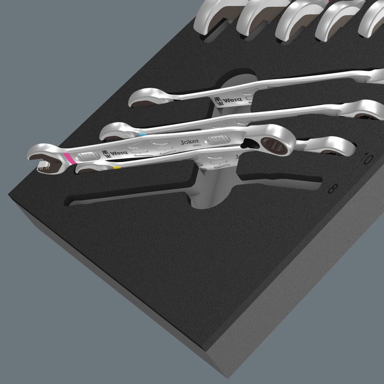 Wera 05150123001 11-delige 9733 6001 Joker Switch Set 1 Steek-/ringratelsleutelset In Schuimstof Inleg - 8-19mm thumbnail 2