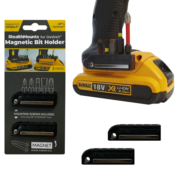 StealthMounts BH-DW-BLK-2 Magnetische Bithouder Voor Machines DeWALT XR&FlexVolt- Zwart - 2-pack