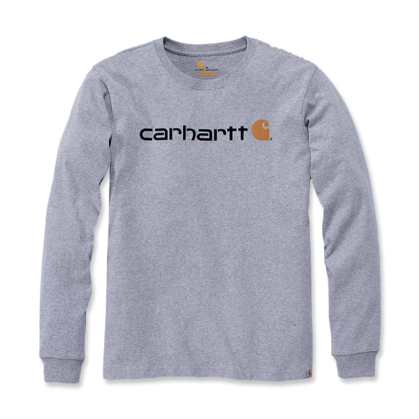 Carhartt Core Logo T-Shirt Long Sleeve Heather Gray - XS