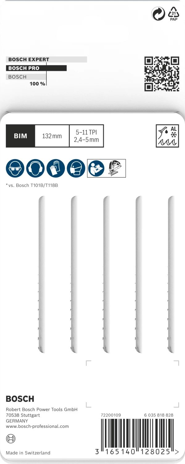 Bosch 2608634994 / T 345 XF BiM Decoupeerzaagblad Progressor - Hout / Metaal (5st) thumbnail 3