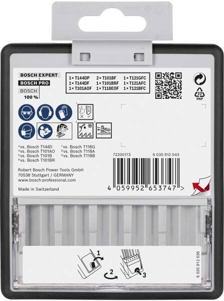 Bosch 2607011943 PRO 10-delige Hout En Metaal Zaagbladenset In Robustline Cassette - 100mm - Detailed view of the product