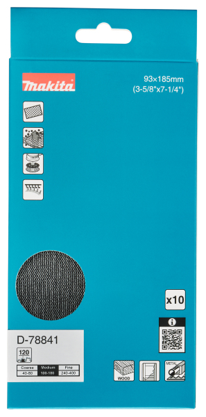 Makita D-78841 Schuurgaas 93x185mm - K120 (10st) - Detailed view of the product