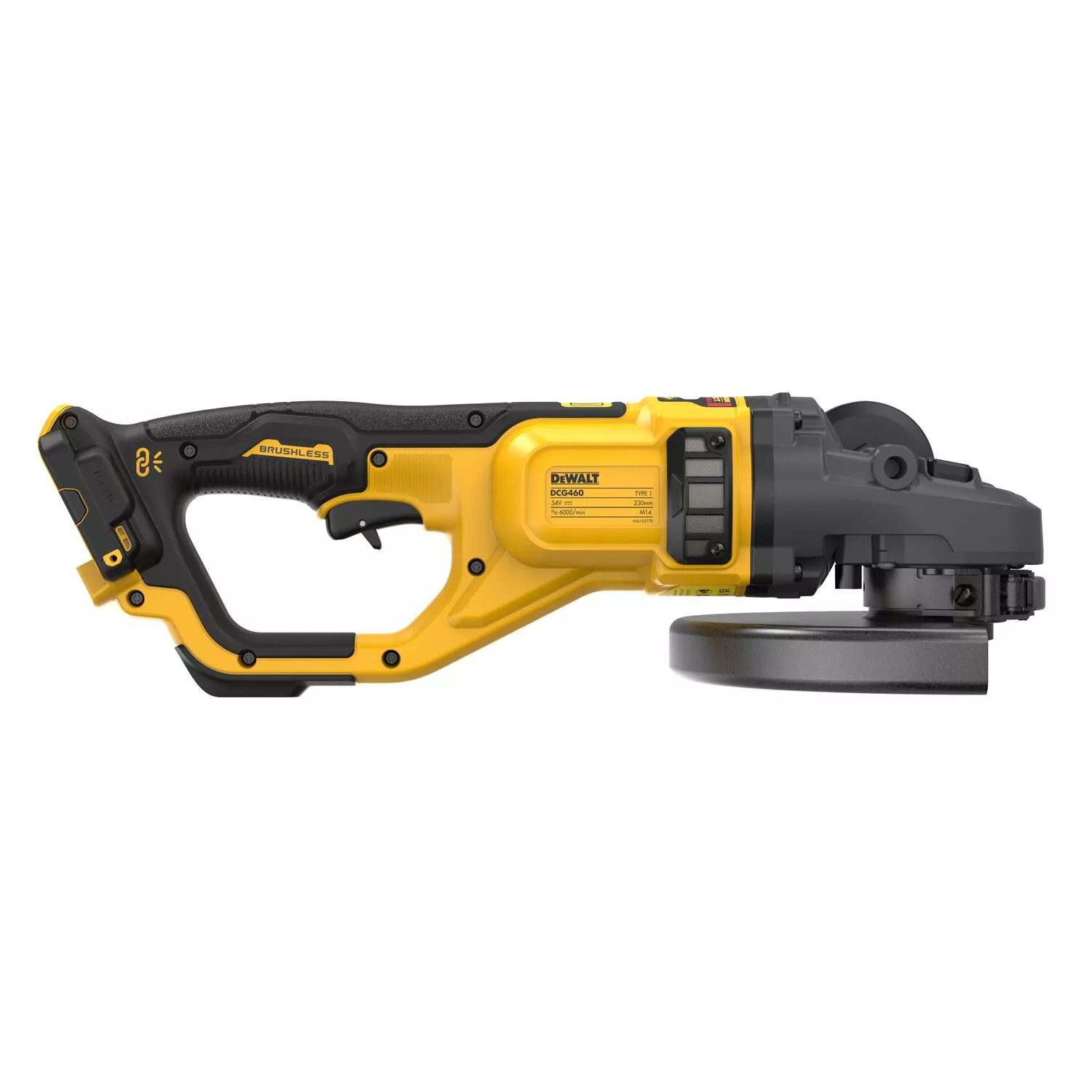 DeWALT DCG460N 54V Flexvolt Li-ion Accu Haakse Slijper Body - 230mm thumbnail 3