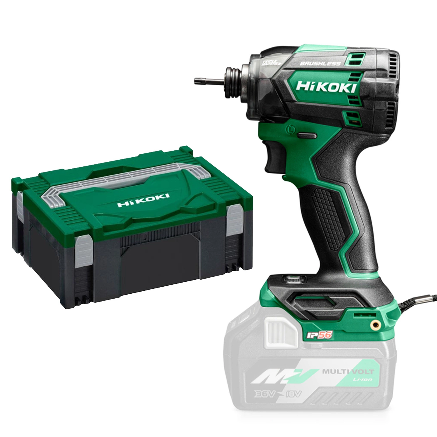 HiKOKI WH18DC W2Z Accu Slagschroevendraaier 1/4"18V - BL - 210 Nm - IP56 - MV - EXCLUSIVE In HSC II