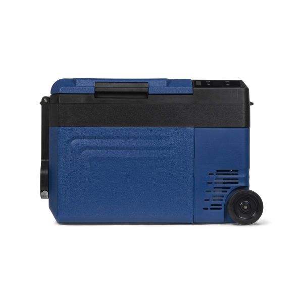 Steamy-E BMX Battery Elektrische Compressor Koelbox Op Wielen - Speciaal Voor de Bouw - Aansluiting voor gereedschapaccu's - 19 liter - 12V en 230V - voor auto en camping - Blauw