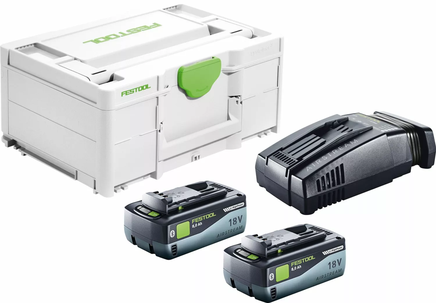 Festool SYS 18V 2x8,0/SCA16 Energieset (2x 8,0Ah) In Systainer