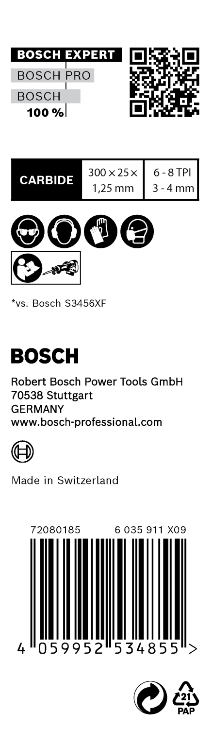 Bosch 2608900395 EXPERT Reciprozaagblad S1256XHM - Multi Materiaal (10st) thumbnail 3