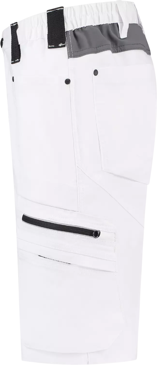 Workman 9083 STRETCH Bermuda Werkbroek P2S - Wit / Grijs - Maat 48 (33/32) thumbnail 3