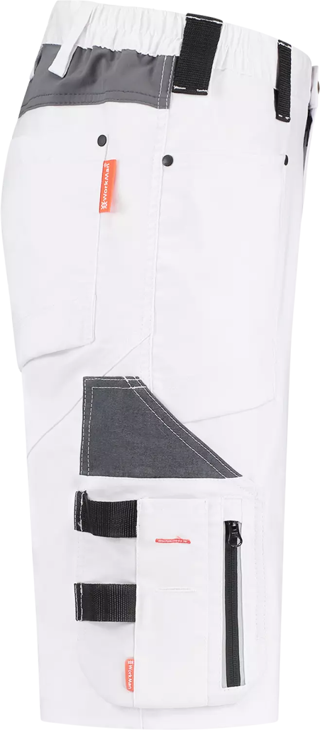 Workman 9083 STRETCH Bermuda Werkbroek P2S - Wit / Grijs - Maat 48 (33/32) thumbnail 4