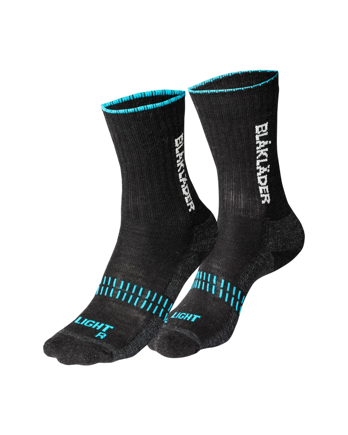 Blåkläder 2191 LIGHT Sokken - Zwart/neonblauw - 40-44 thumbnail 2