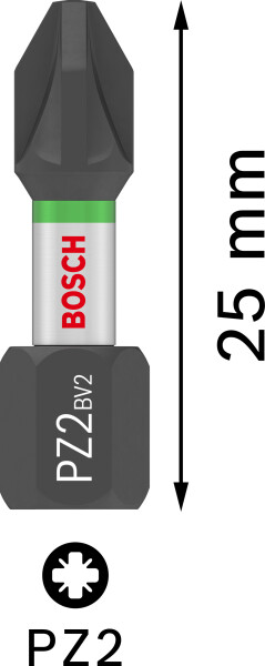 Bosch 2607002804 Impact 25-delige Bitset - 25mm - PZ2 - Detailed view of the product