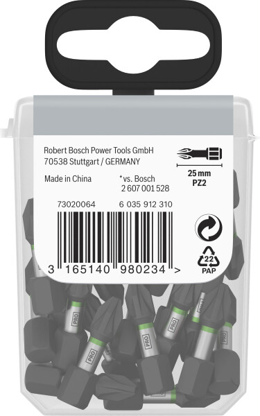 Bosch 2607002804 Impact 25-delige Bitset - 25mm - PZ2 - Detailed view of the product