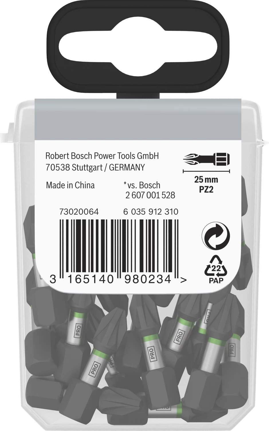 Bosch 2607002804 Impact 25-delige Bitset - 25mm - PZ2 thumbnail 2