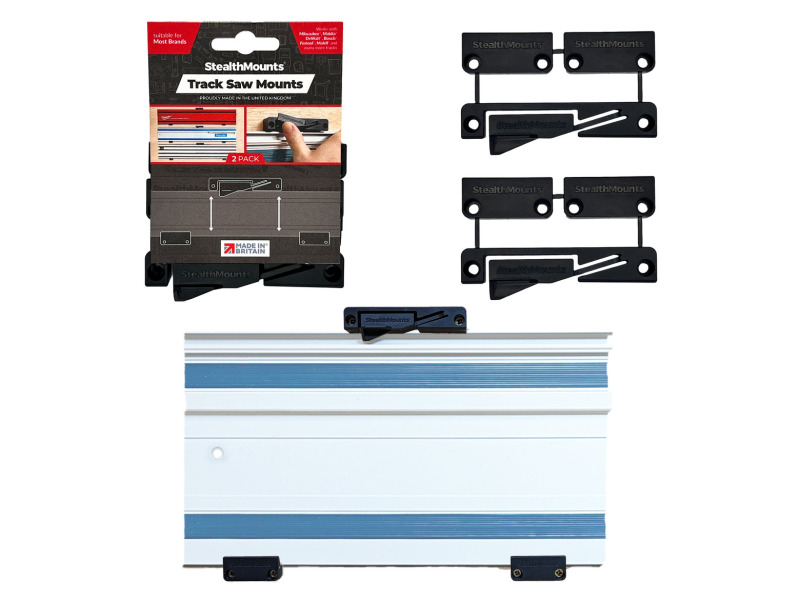 StealthMounts OM-TRM-BLK-2 Geleiderail Houder Voor Makita/Festool/Milwaukee - Zwart - 2 Stuks