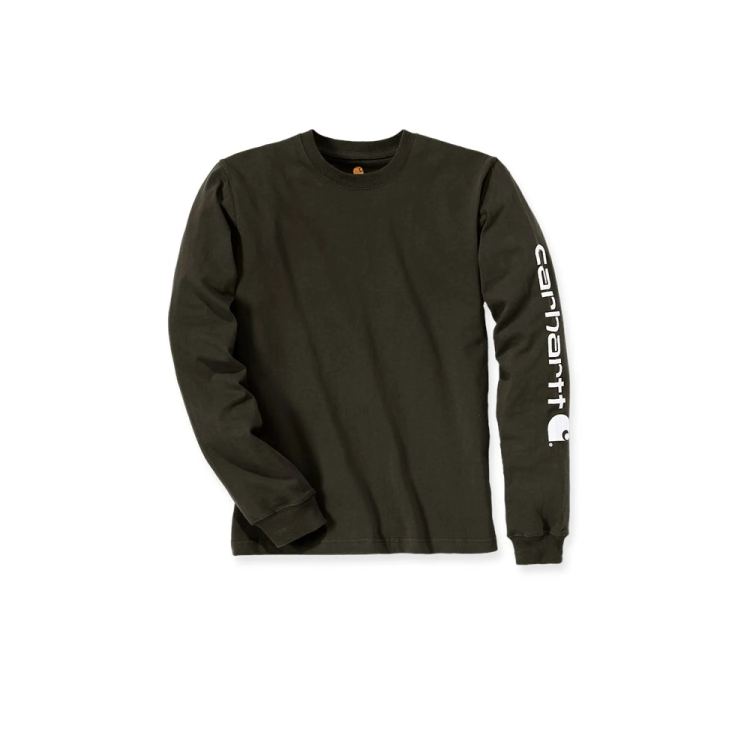 Carhartt EK231 Signature Sleeve Logo Longsleeve T-Shirt - Relaxed Fit - Peat - L