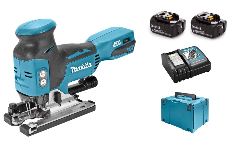 Makita DJV181RT1J 18V Li-Ion Accu Decoupeerzaag Set (2x 5.0Ah Accu) In Mbox - T-greep - Variabel - Koolborstelloos EAN: 88381684910