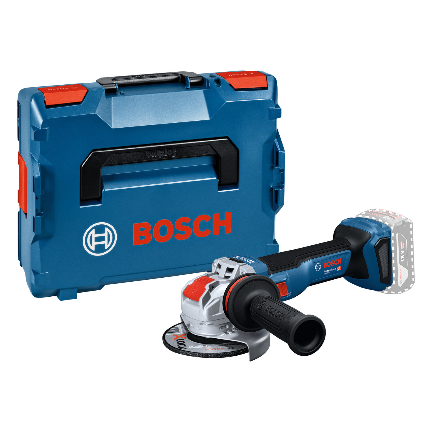 Bosch GWX 18V-11 S 18V Accu X-LOCK Haakse Slijper Body In L-Boxx - 125mm