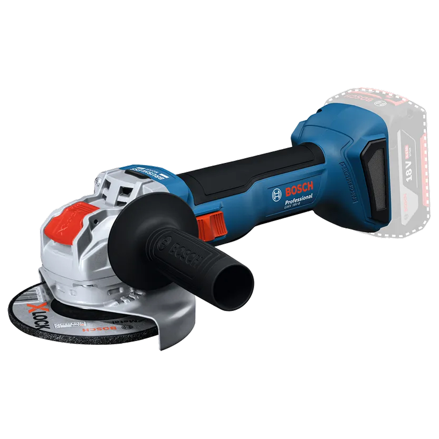 Bosch Blauw GWX 18V-11 S Accu haakse slijper | Solo in L-Boxx | Zonder Accu en Lader - 06019N4200