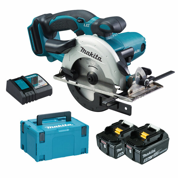 Makita DSS501RTJ 18V Li-Ion Accu Cirkelzaag Set (2x 5.0Ah Accu) In Mbox - 136mm EAN: 88381690102