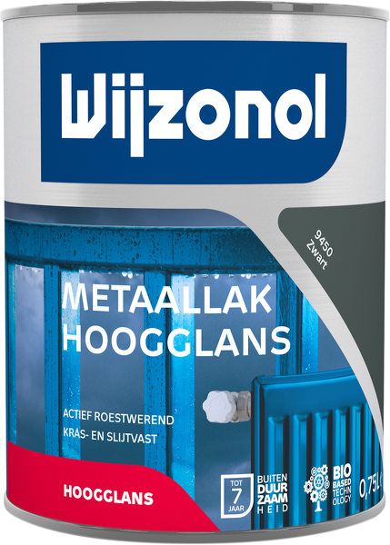 Wijzonol Metaallak Hoogglans 9450 Zwart