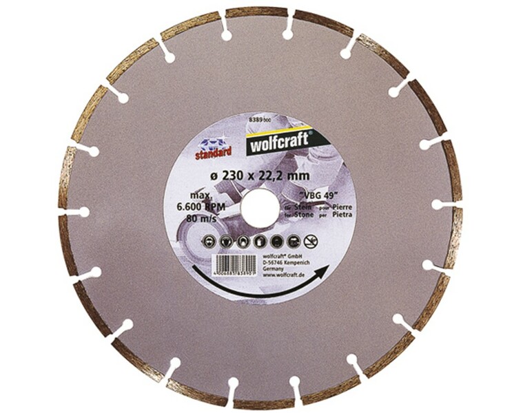 Wolfcraft 8386000 Diamant-doorslijpschijf - 125 X 22,2 X 7mm - Steen