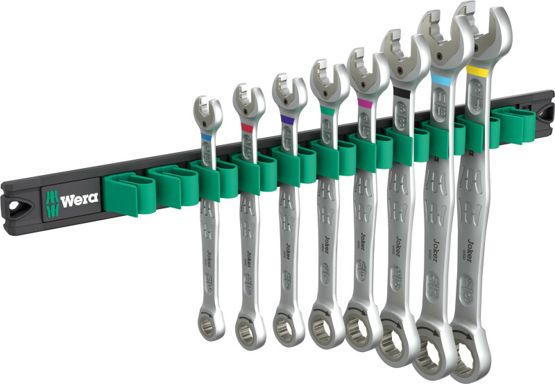 Wera 05020016001 9-delig 9632 Magneetstrip 6000 Joker Imperial 1 Steek-ringratelsleutelset
