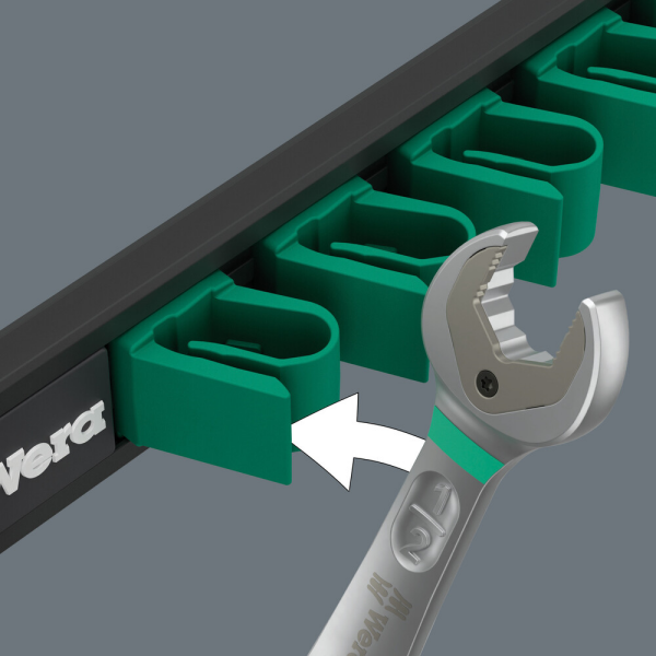 Wera 05020016001 9-delig 9632 Magneetstrip 6000 Joker Imperial 1 Steek-ringratelsleutelset - Detailed view of the product