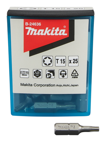 Makita B-24636 Schroefbit - T15x25mm (25st) EAN: 88381409063