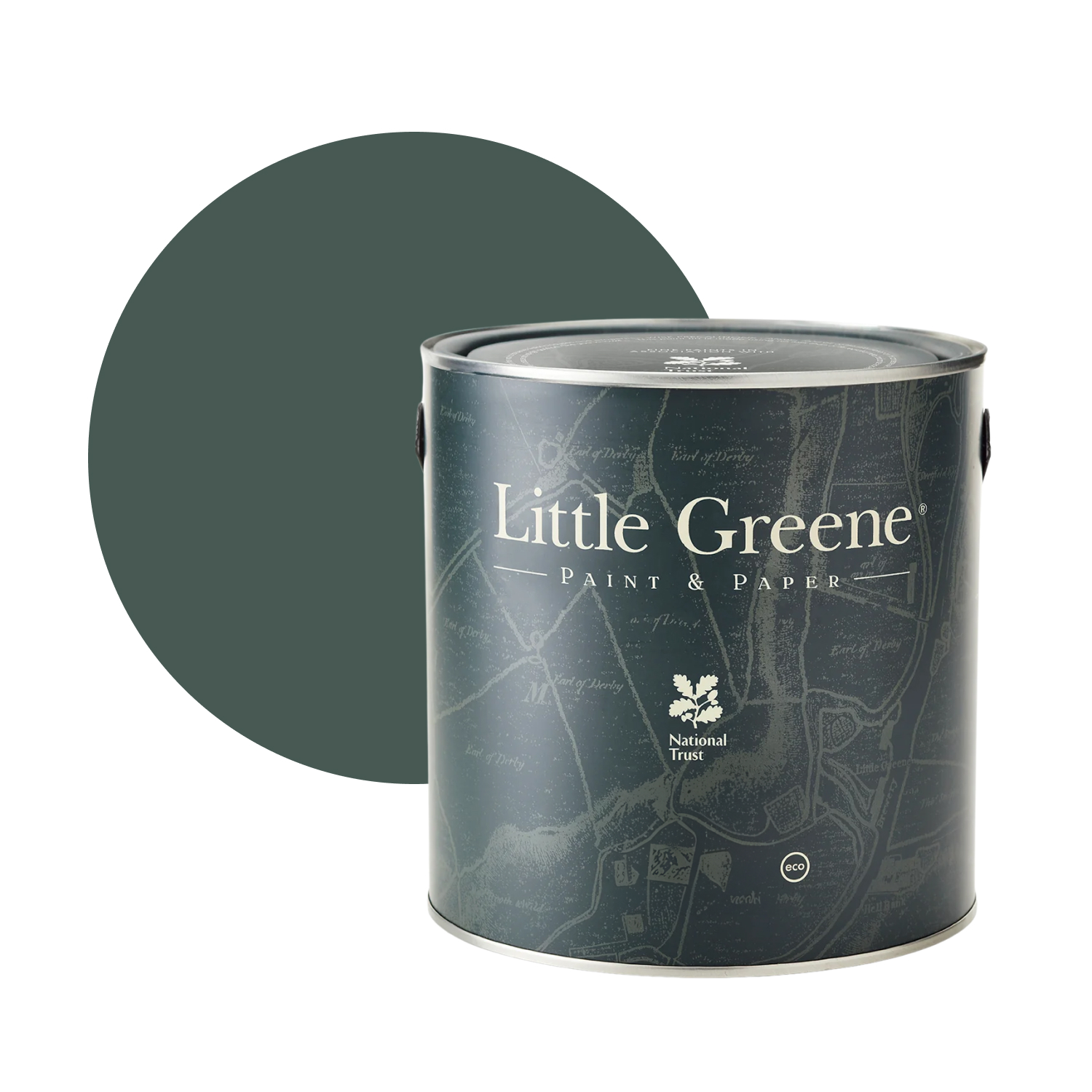 Little Greene Intelligent Satin - Three Farm Green No. 306 - 2,5L