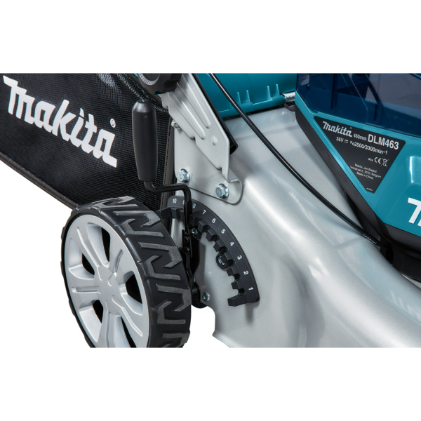 Makita DLM463Z (2X18V) Li-Ion Accu Grasmaaier Body - 46cm - 60L - 1600 M² - Detailed view of the product