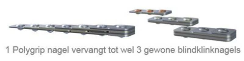 Gesipa 1433853 Polygrip Blindklinknagel - Grote Kop - AL/ST - 4,8 X 17mm (25st)