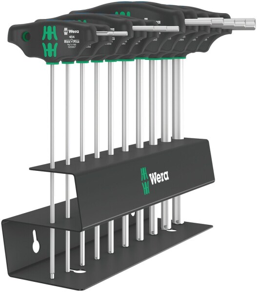 Wera 05023454001 10-delige 454/10 HF Set Imperial 2 Hex-Plus T-Greep Schroevendraaierset In Metalen Rek - Default image for the product