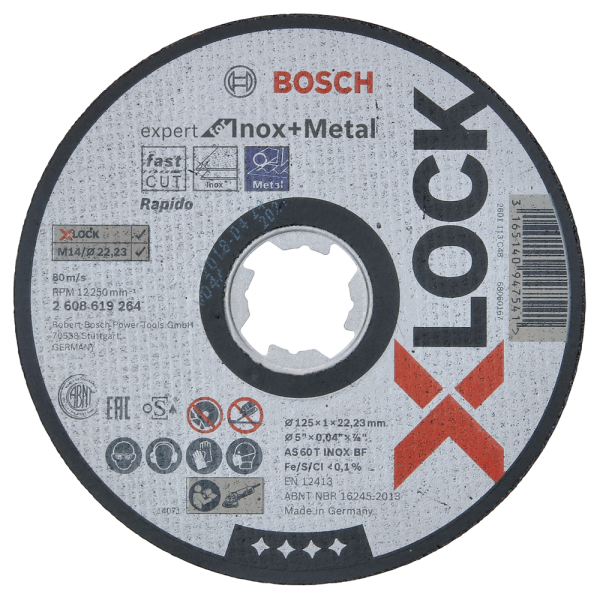 Bosch 2608619264 X-Lock Slijpschijf Expert For Inox&Metal - Recht - 125mm