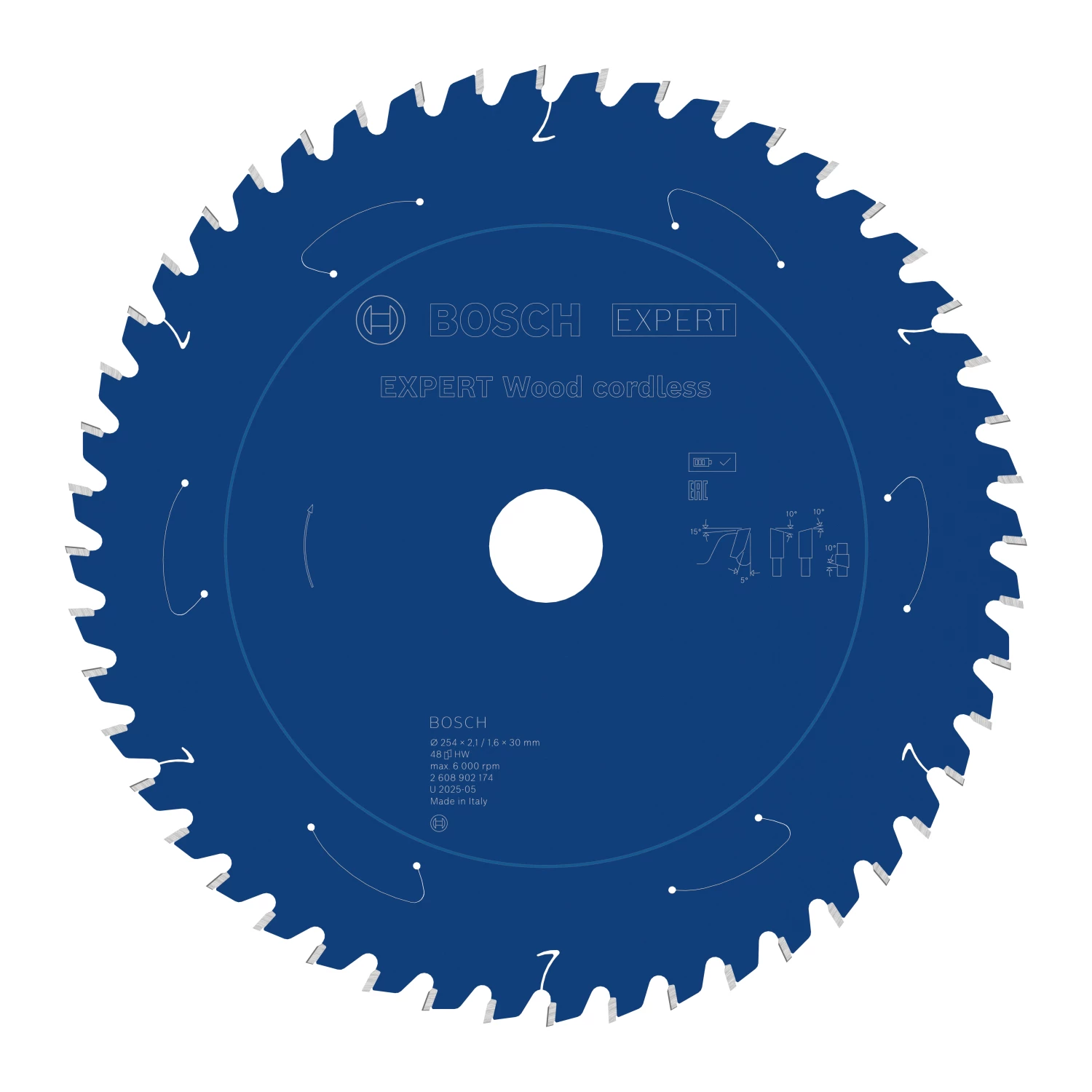 Bosch 2608902174 EXPERT Accu Tafelzaagblad Voor Hout - 254 X 30 X 48T afbeelding