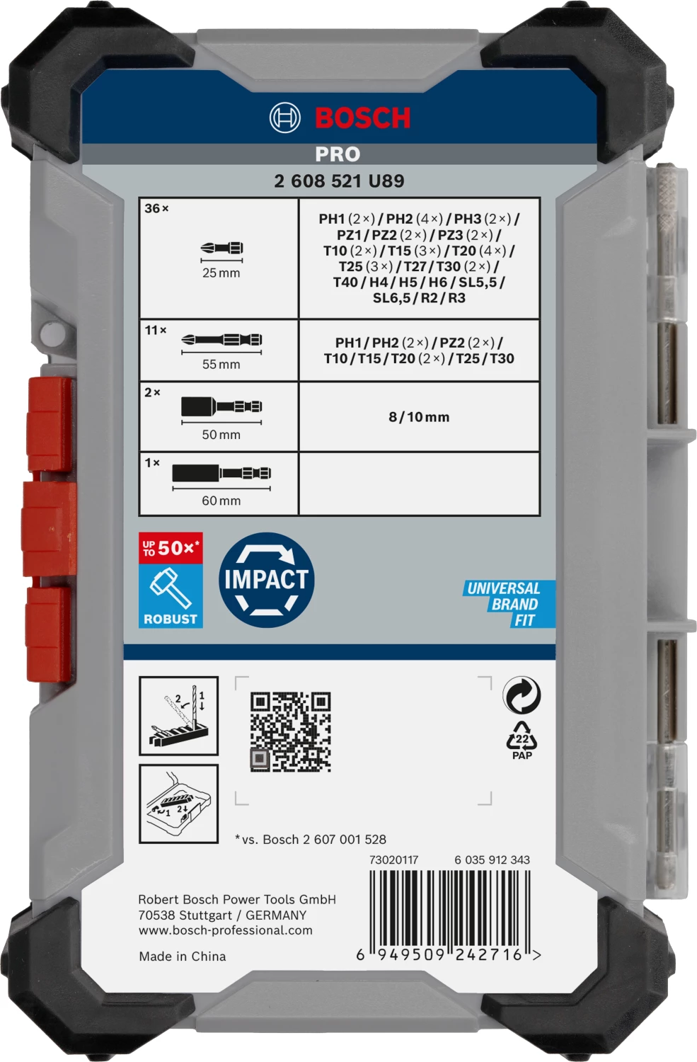 Bosch 2608521U89 50-delige PRO Impact Schroefbitset thumbnail 3