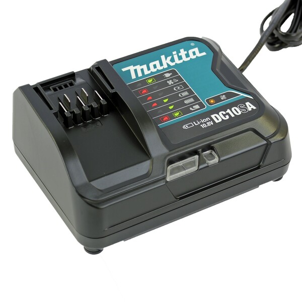 Makita DC10SA 10.8V Li-Ion Schuifaccu Oplader Met Actieve Koeling