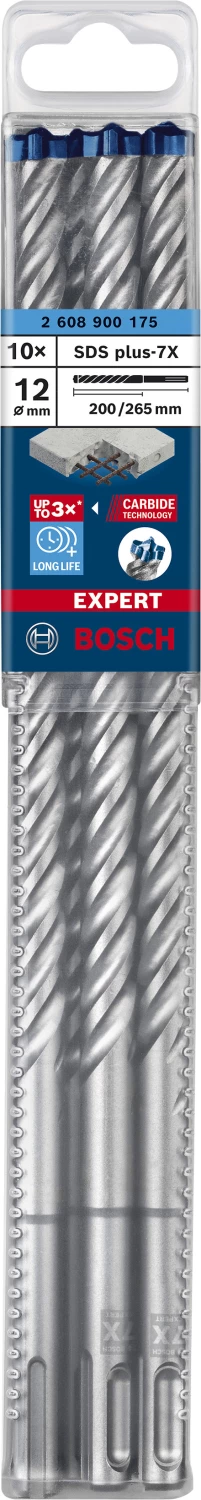 Bosch 2608900175 EXPERT SDS Plus-7X Hamerboor - 12x200x265mm (10st) thumbnail 2