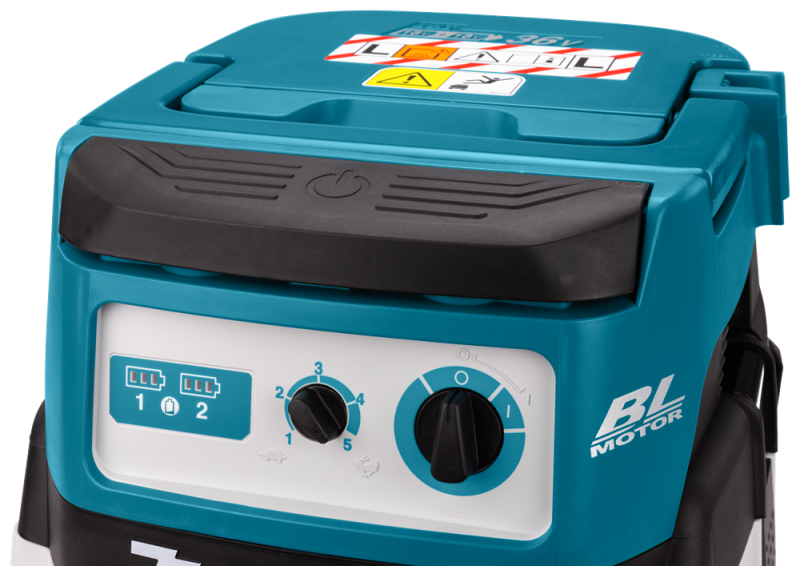 Makita DVC865LZX3 36V (2x 18V) Li-ion Accu Bouwstofzuiger Body - 8L - Detailed view of the product