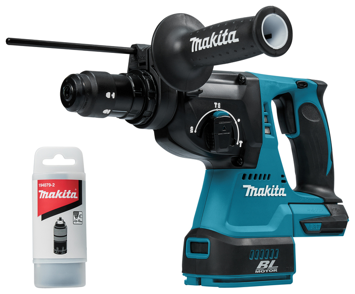 Makita DHR243Z 18V Li-Ion Accu SDS-plus Combihamer Incl. Snelspanboorkop Body - 2J - Koolborstelloos EAN: 88381654722